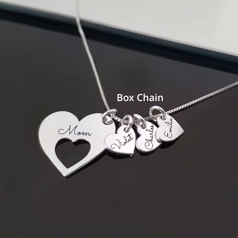 Personalized Heart-Shaped Mom Name Necklace